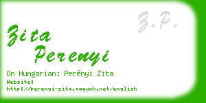 zita perenyi business card